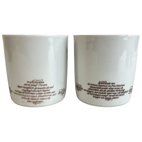 4 Mitterteich Porzellan Cappuccino Cup & Saucer Clock Pattern 7 3/4 IN Germany - Picture 3 of 13